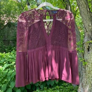 American Eagle Outfitters Gorgeous Lace Detailed Long sleeve blouse top